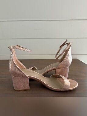 Dream Pairs Rose Gold Block Heel Ankle Strap Sandals